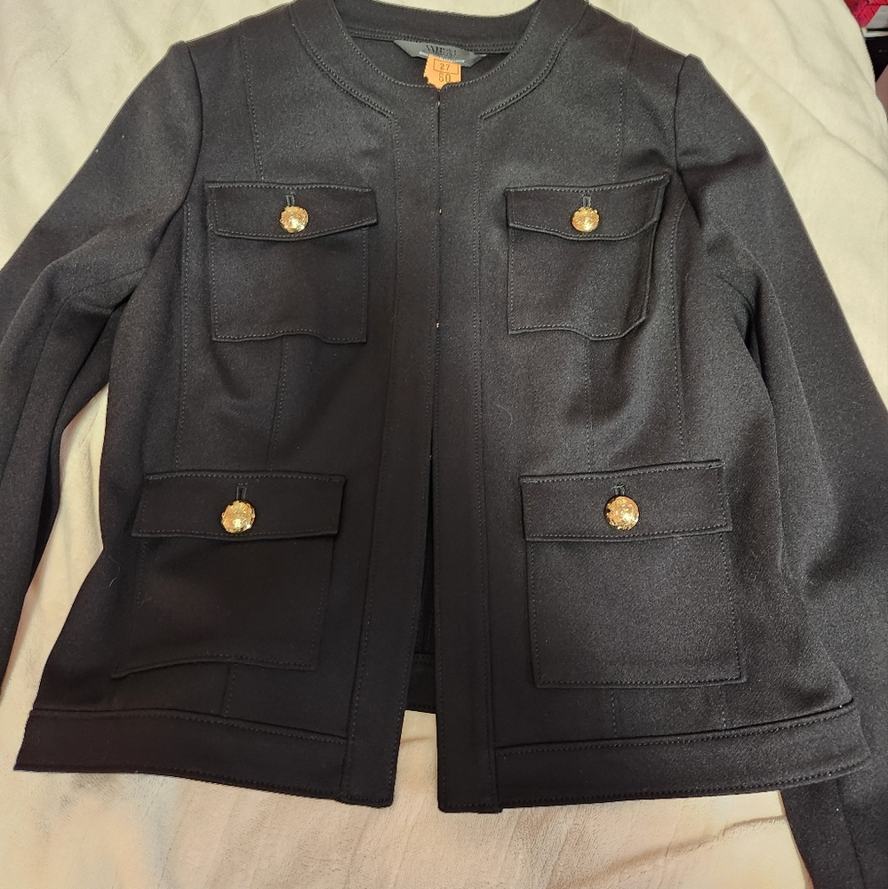 Whbm black military jacket